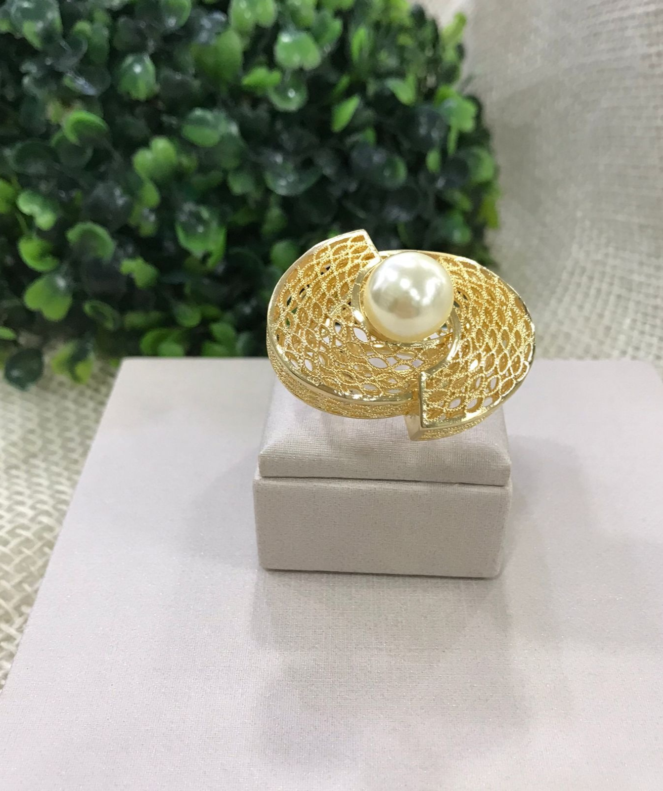 Anel Pérola Vazada